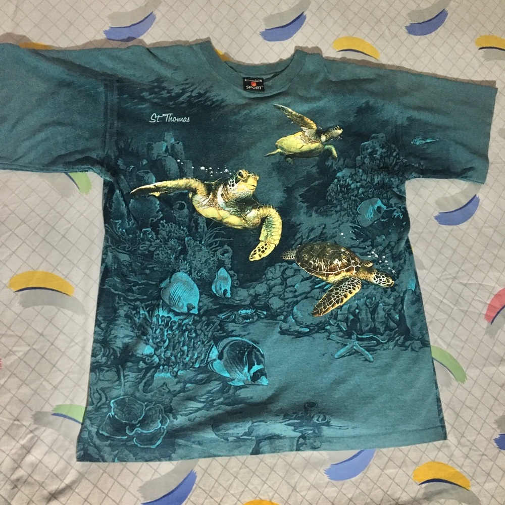 Vintage Habitat All-Over-Print Turtles Tee 🐢